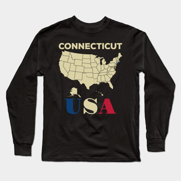 Connecticut Long Sleeve T-Shirt by Cuteepi